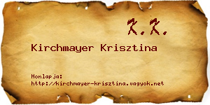 Kirchmayer Krisztina névjegykártya